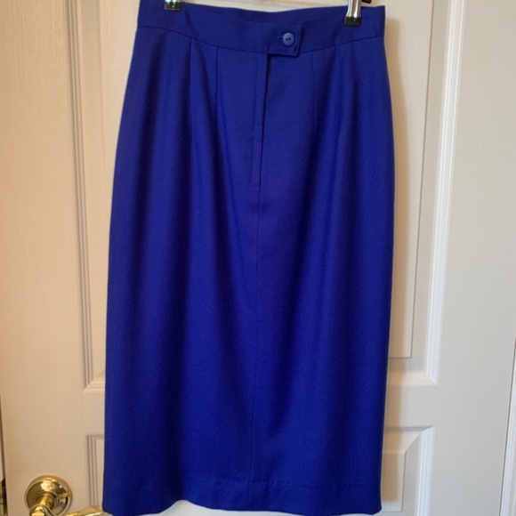 NAVY BLUE VIRGIN WOOL PENCIL SKIRT - SIZE 4/6 - Picture 13 of 15